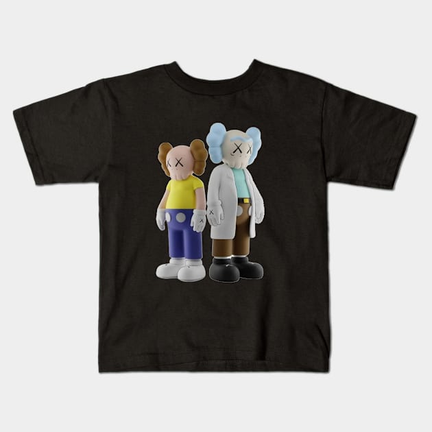 Rick and Morty kaws Kids T-Shirt by masihtitikterluka